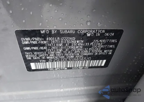 2025 Subaru Forester Premium from USA, damaged, VIN JF2SLDDC5SH404820